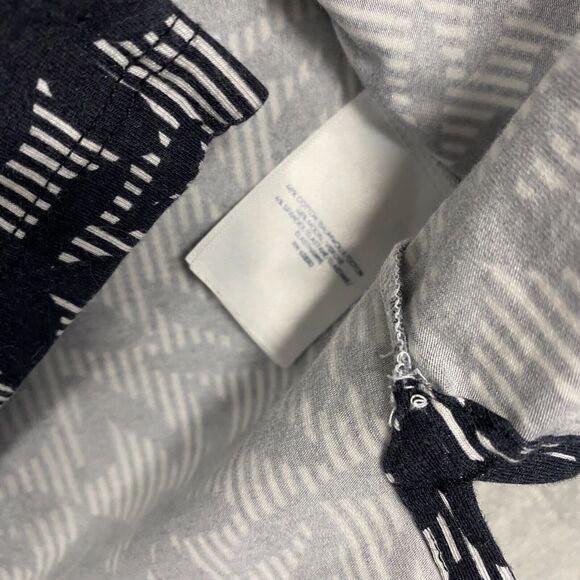 Lands End Shirt Womens Medium Polo Blue Floral Zip Short Sleeve Cotton - Picture 5 of 8